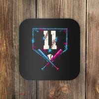 11th Birthday Baseball Home Plate Drip Ice Cream Sprinkle Coaster thumb 0