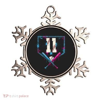 11th Birthday Baseball Home Plate Drip Ice Cream Sprinkle Ornament