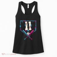 11th Birthday Baseball Home Plate Drip Ice Cream Sprinkle Women's Tank Top thumb 0