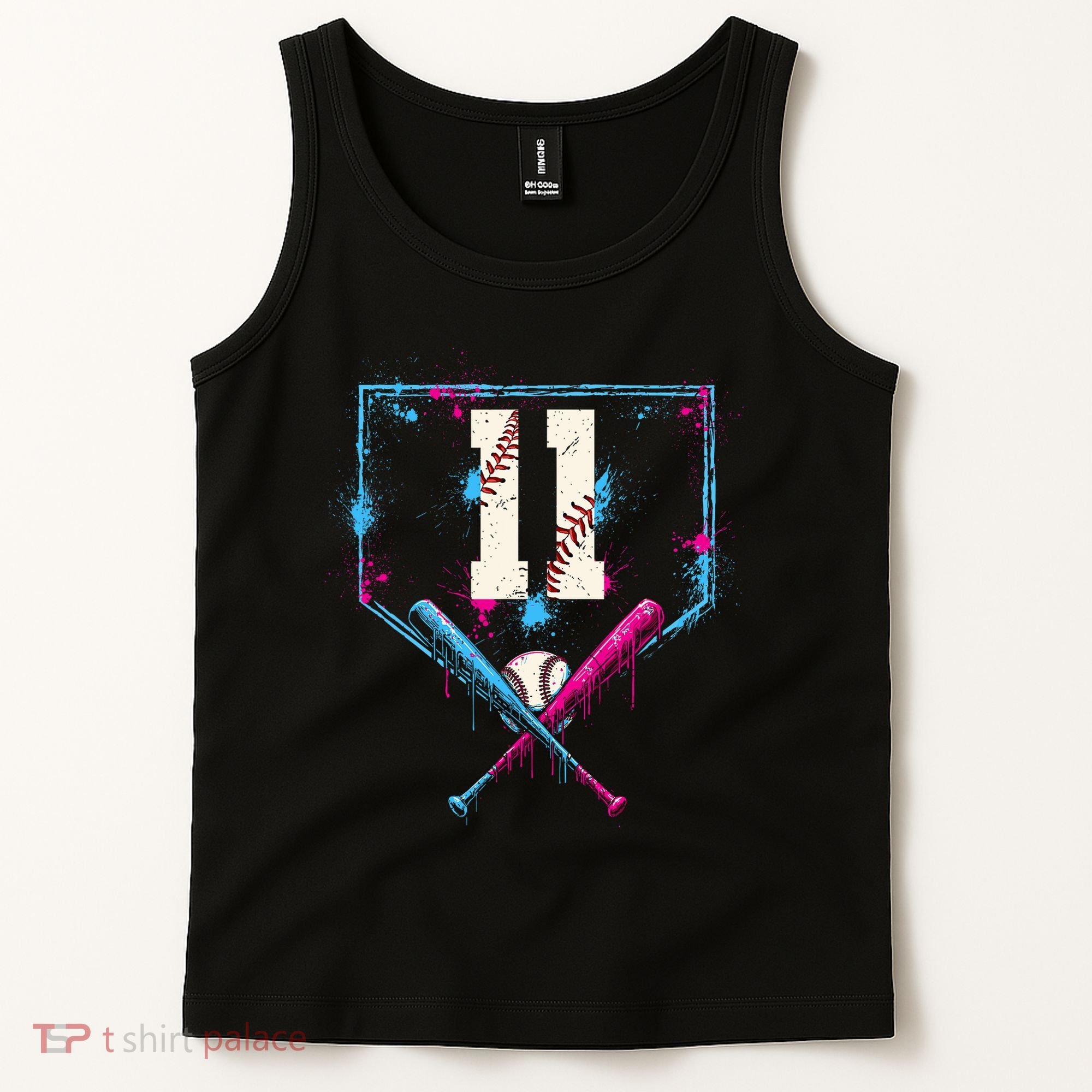 11th Birthday Baseball Home Plate Drip Ice Cream Sprinkle Tank Top