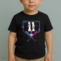 11th Birthday Baseball Home Plate Drip Ice Cream Sprinkle Toddler T-Shirt thumb 2