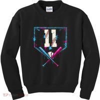 11th Birthday Baseball Home Plate Drip Ice Cream Sprinkle Kids Sweatshirt thumb 0