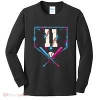 11th Birthday Baseball Home Plate Drip Ice Cream Sprinkle Kids Long Sleeve Shirt thumb 0