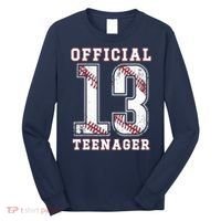 13th Birthday Boy Party Baseball Teenage Long Sleeve Shirt thumb 0
