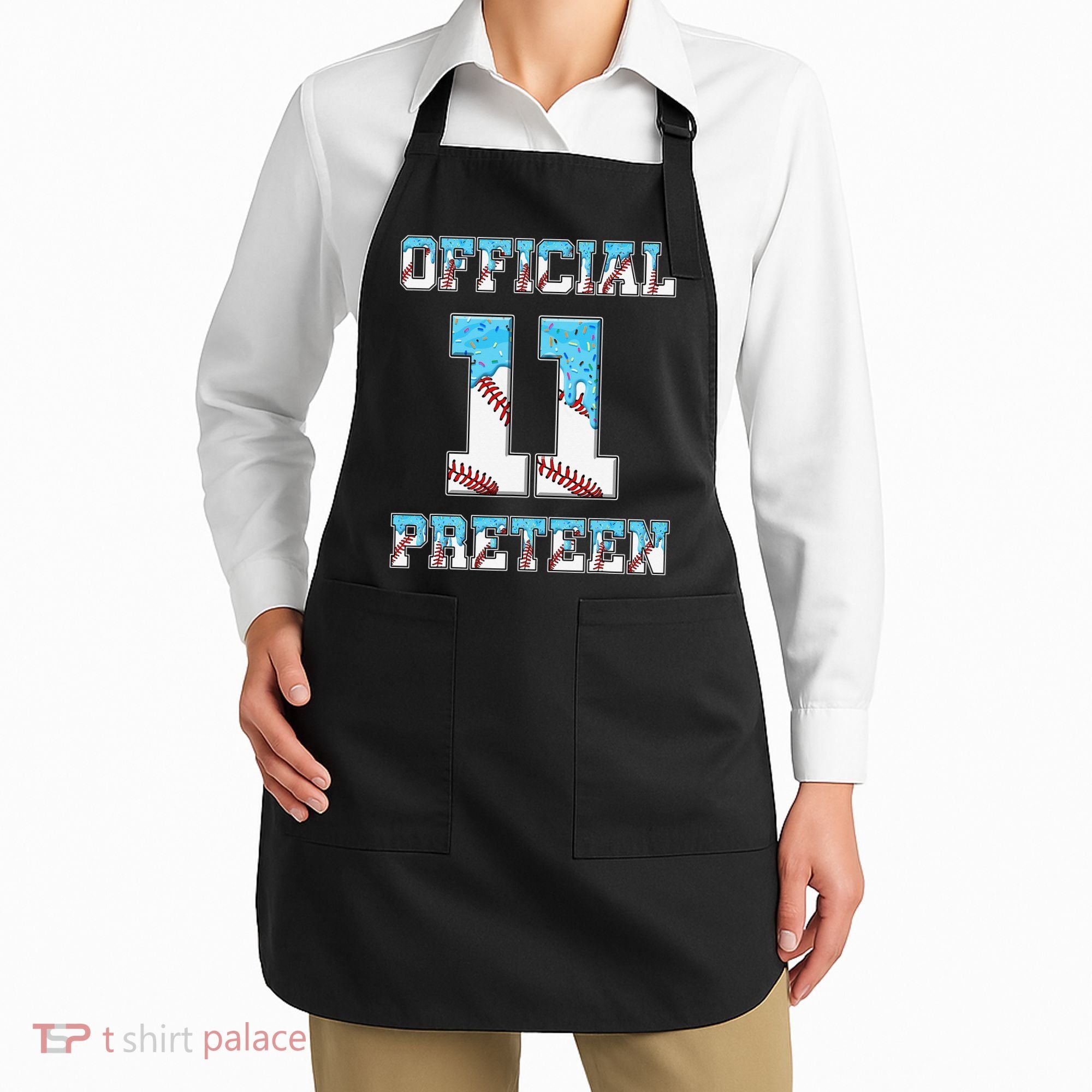 11th Birthday Baseball Drip Preteen Apron