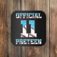 11th Birthday Baseball Drip Preteen Coaster thumb 0