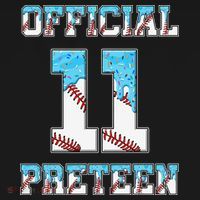 11th Birthday Baseball Drip Preteen Women's Hoodie thumb 2