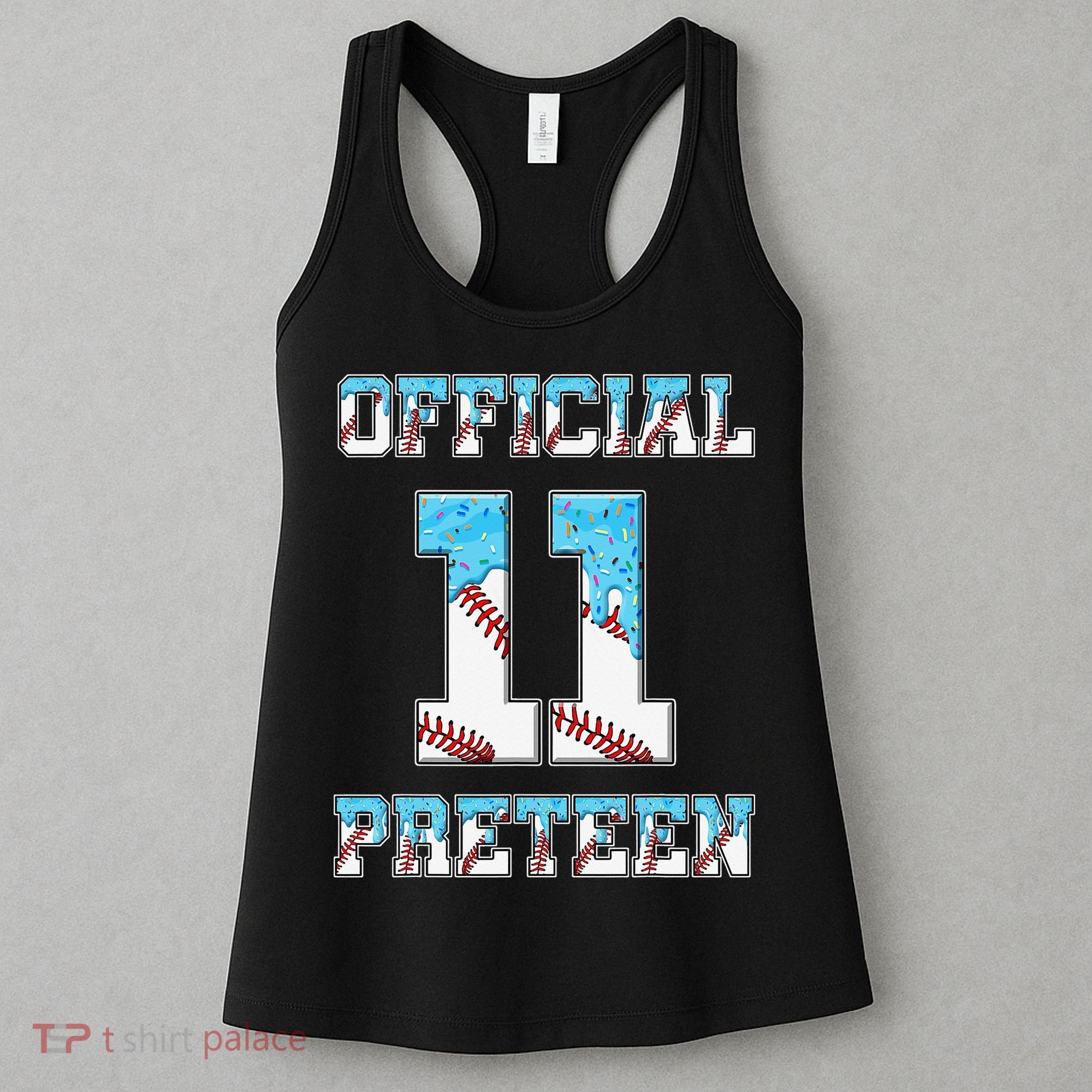 11th Birthday Baseball Drip Preteen Women's Tank Top
