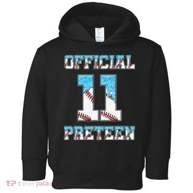 11th Birthday Baseball Drip Preteen Toddler Hoodie