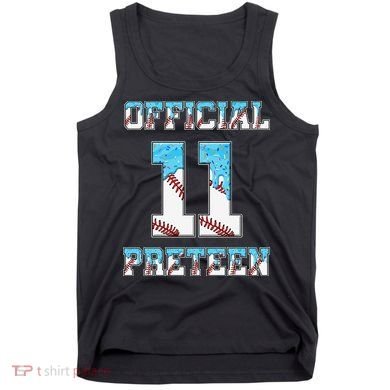 11th Birthday Baseball Drip Preteen Tank Top