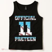 11th Birthday Baseball Drip Preteen Tank Top thumb 2