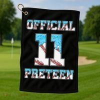 11th Birthday Baseball Drip Preteen Golf Towel thumb 1