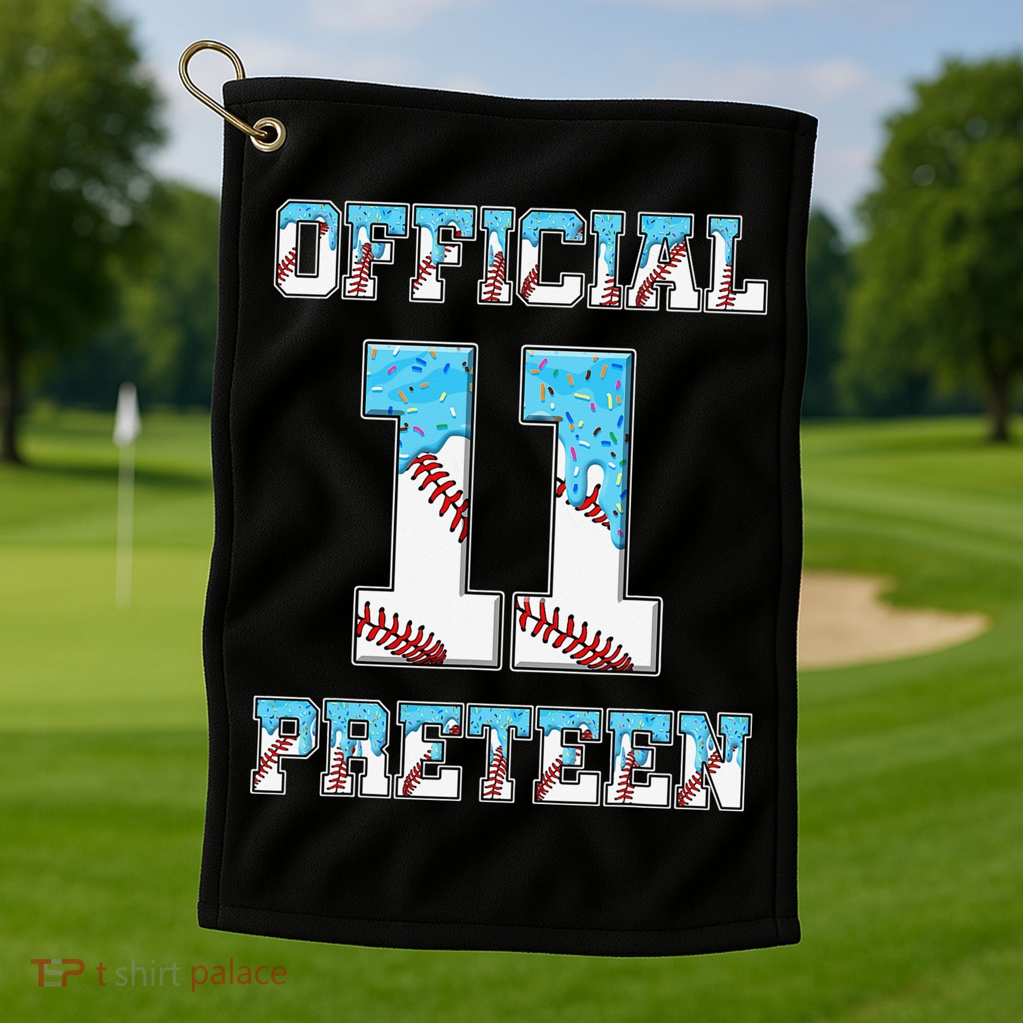 11th Birthday Baseball Drip Preteen Golf Towel