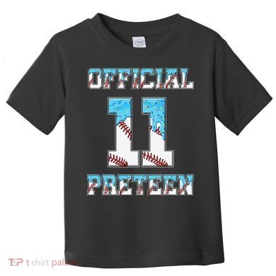 11th Birthday Baseball Drip Preteen Toddler T-Shirt