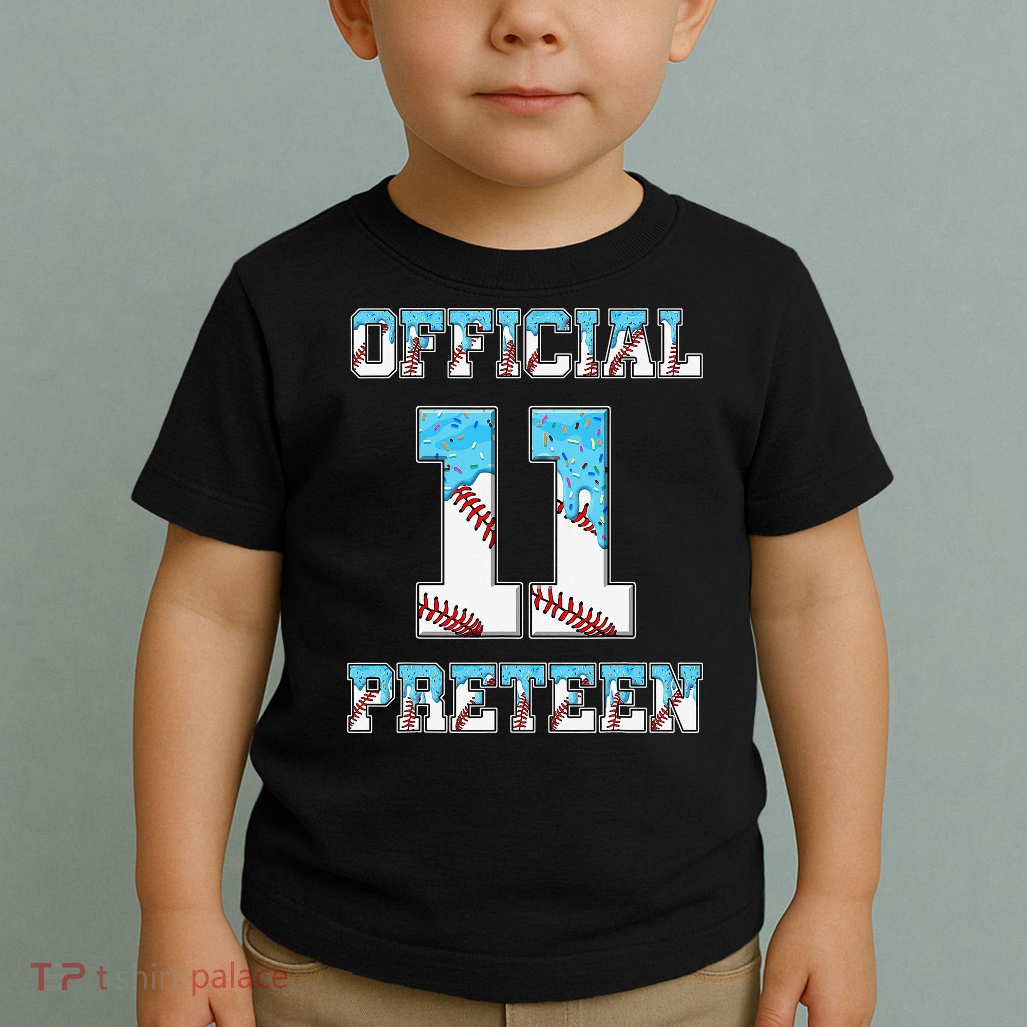 11th Birthday Baseball Drip Preteen Toddler T-Shirt