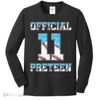 11th Birthday Baseball Drip Preteen Kids Long Sleeve Shirt thumb 0