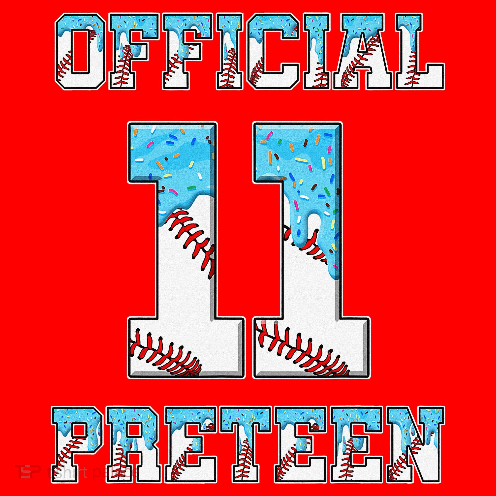 11th Birthday Baseball Drip Preteen Santa Hat