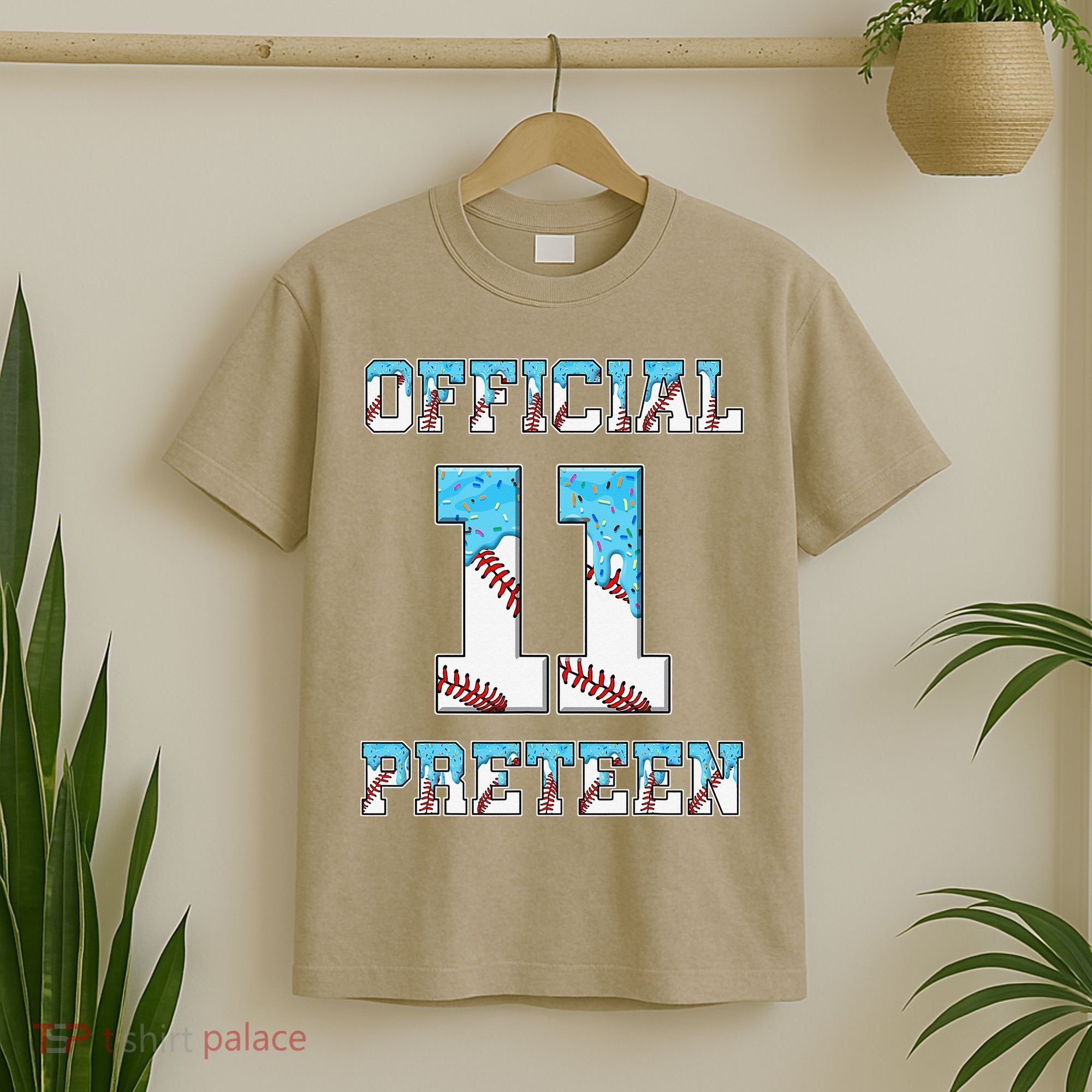 11th Birthday Baseball Drip Preteen T-Shirt