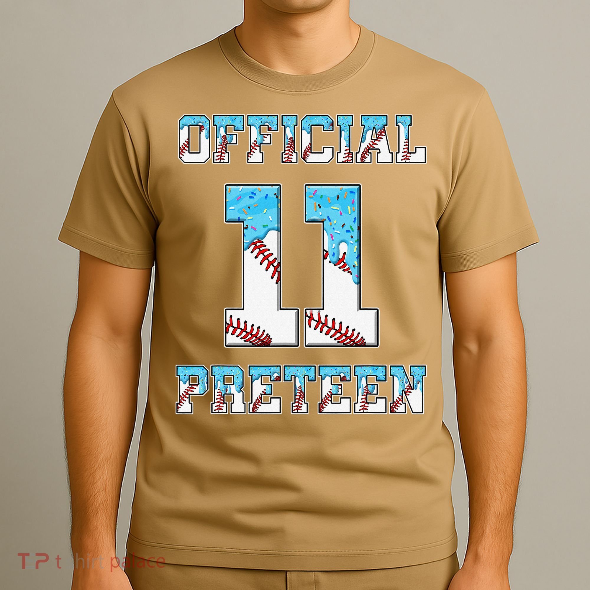 11th Birthday Baseball Drip Preteen T-Shirt