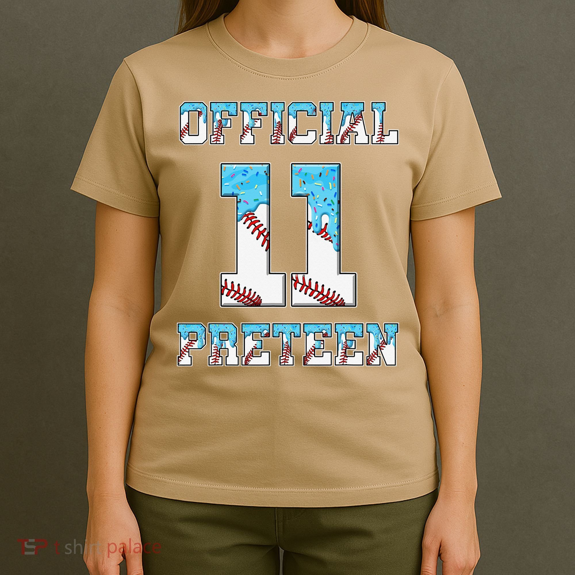 11th Birthday Baseball Drip Preteen T-Shirt