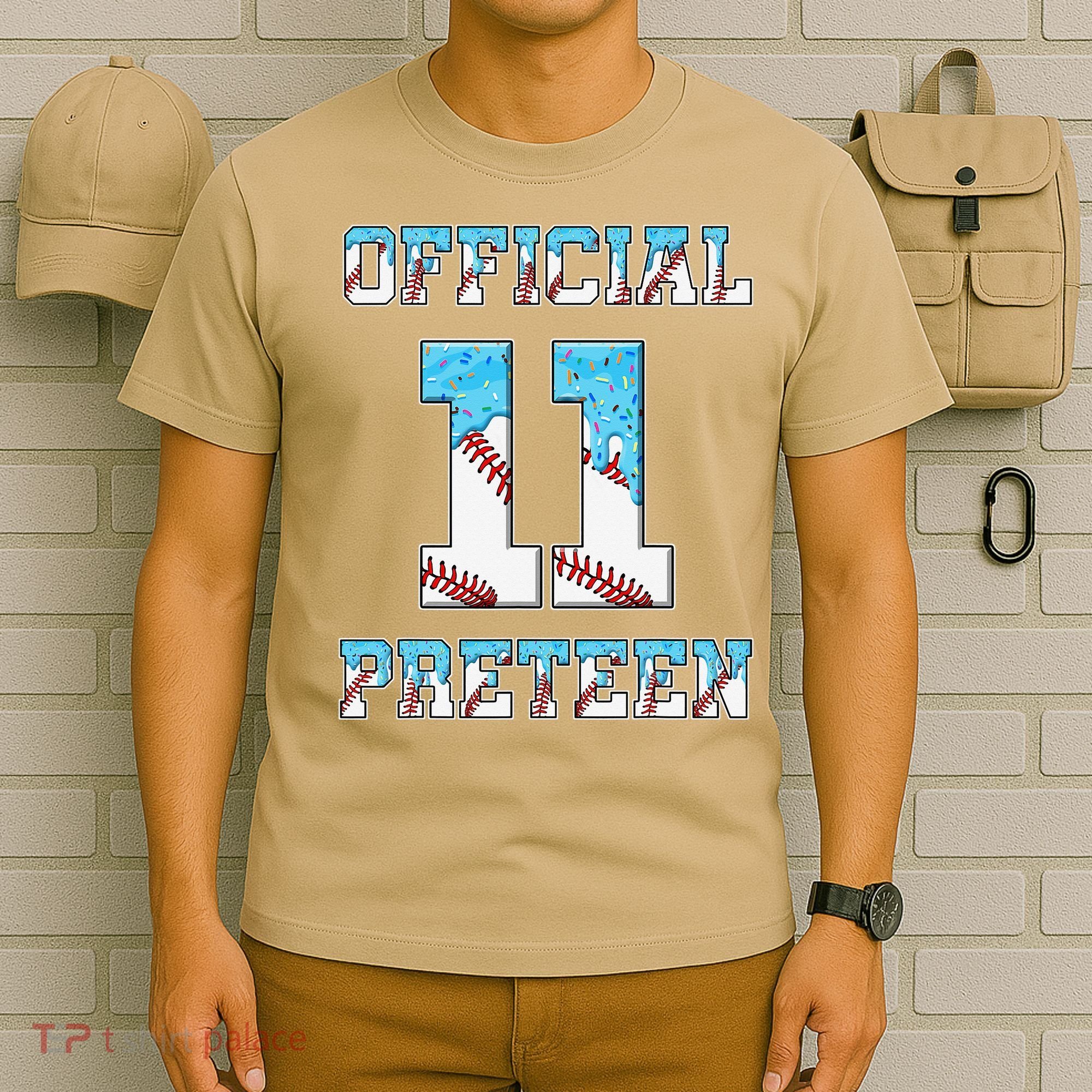 11th Birthday Baseball Drip Preteen T-Shirt