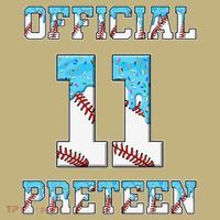 11th Birthday Baseball Drip Preteen T-Shirt thumb 7