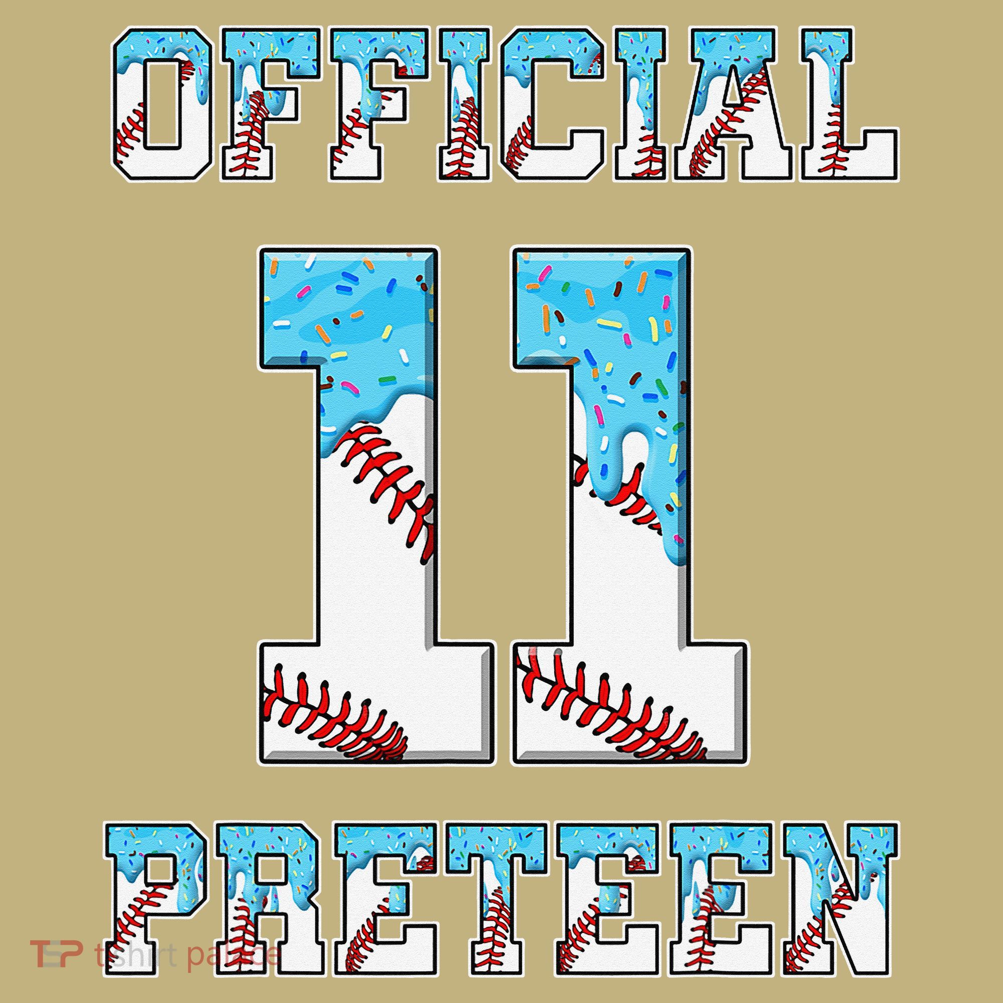 11th Birthday Baseball Drip Preteen T-Shirt
