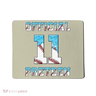 11th Birthday Baseball Drip Preteen Mousepad