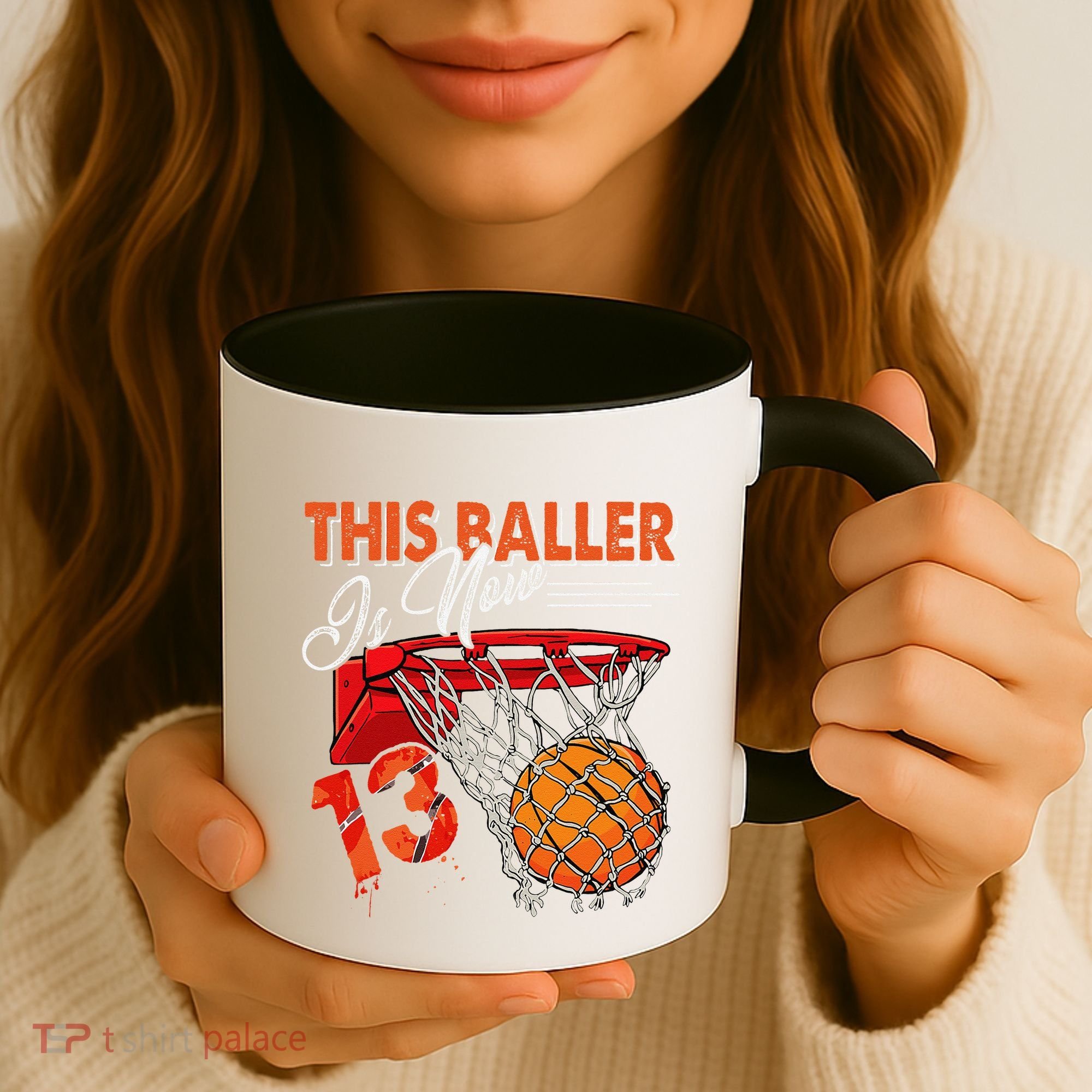 13th Birthday Basketball Funny 13 Years Old Coffee Mug