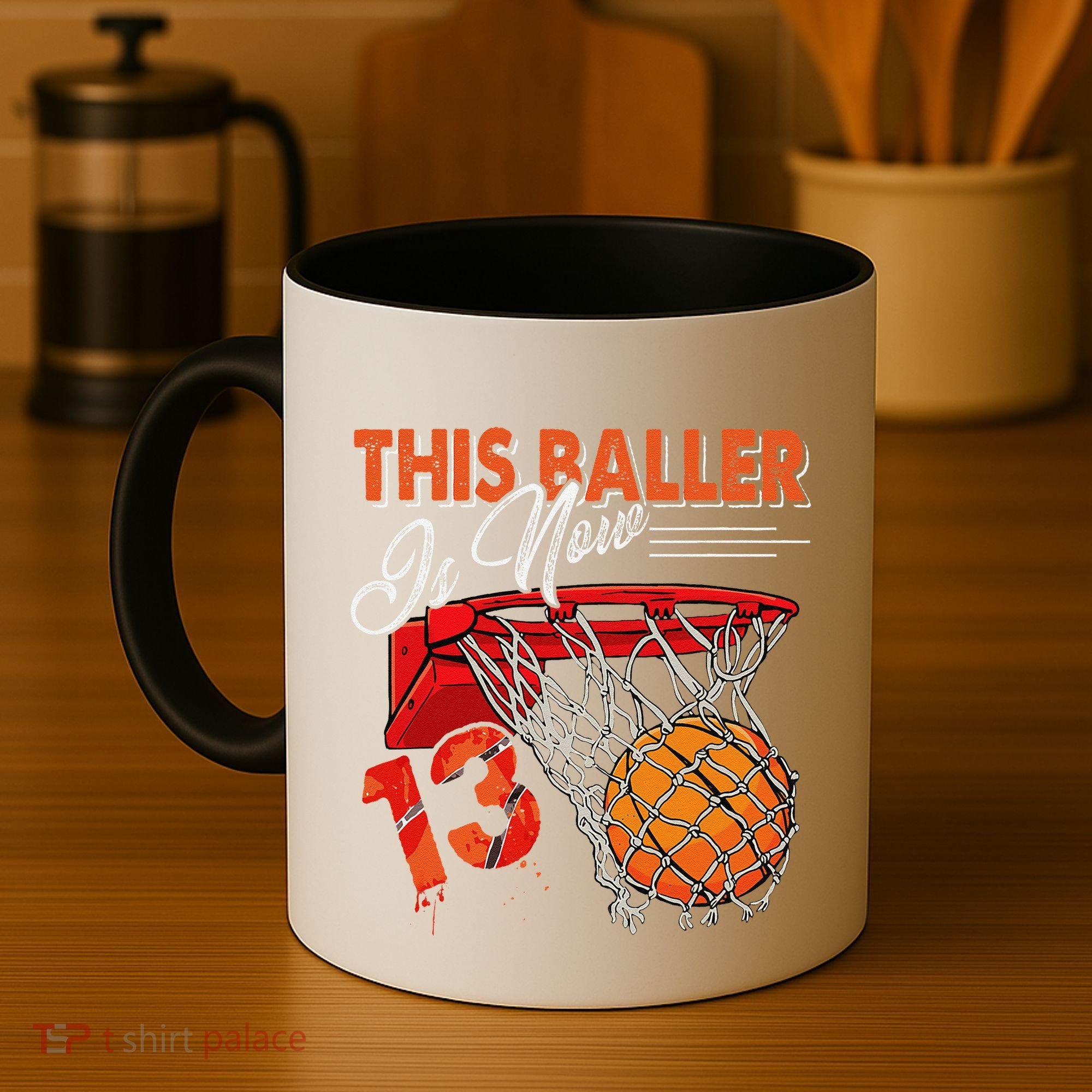 13th Birthday Basketball Funny 13 Years Old Coffee Mug