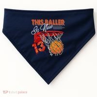 13th Birthday Basketball Funny 13 Years Old USA-Made Doggie Bandana thumb 0
