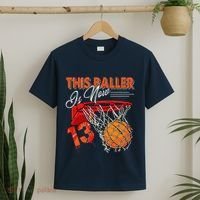 13th Birthday Basketball Funny 13 Years Old T-Shirt thumb 2