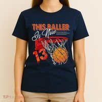 13th Birthday Basketball Funny 13 Years Old T-Shirt thumb 4