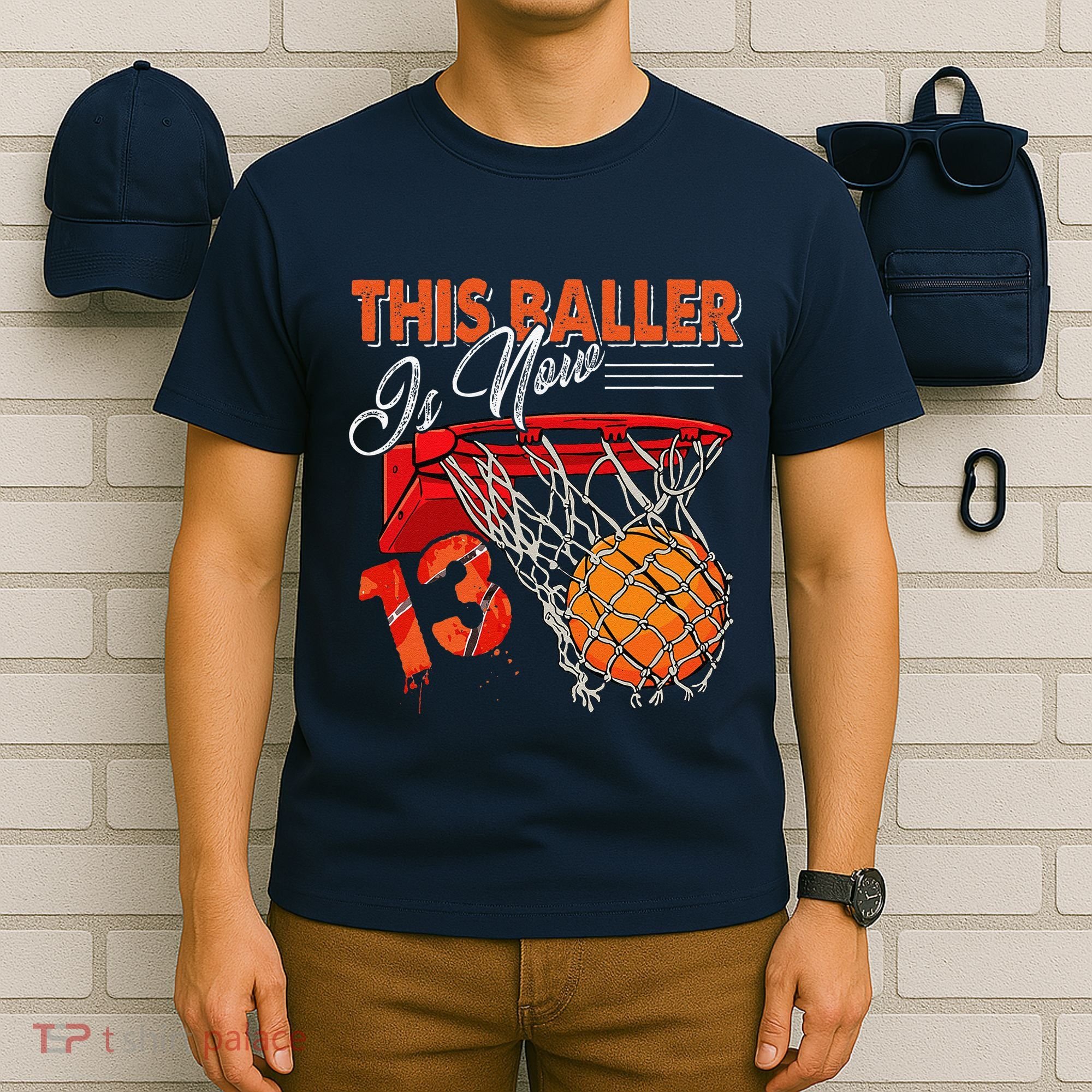 13th Birthday Basketball Funny 13 Years Old T-Shirt
