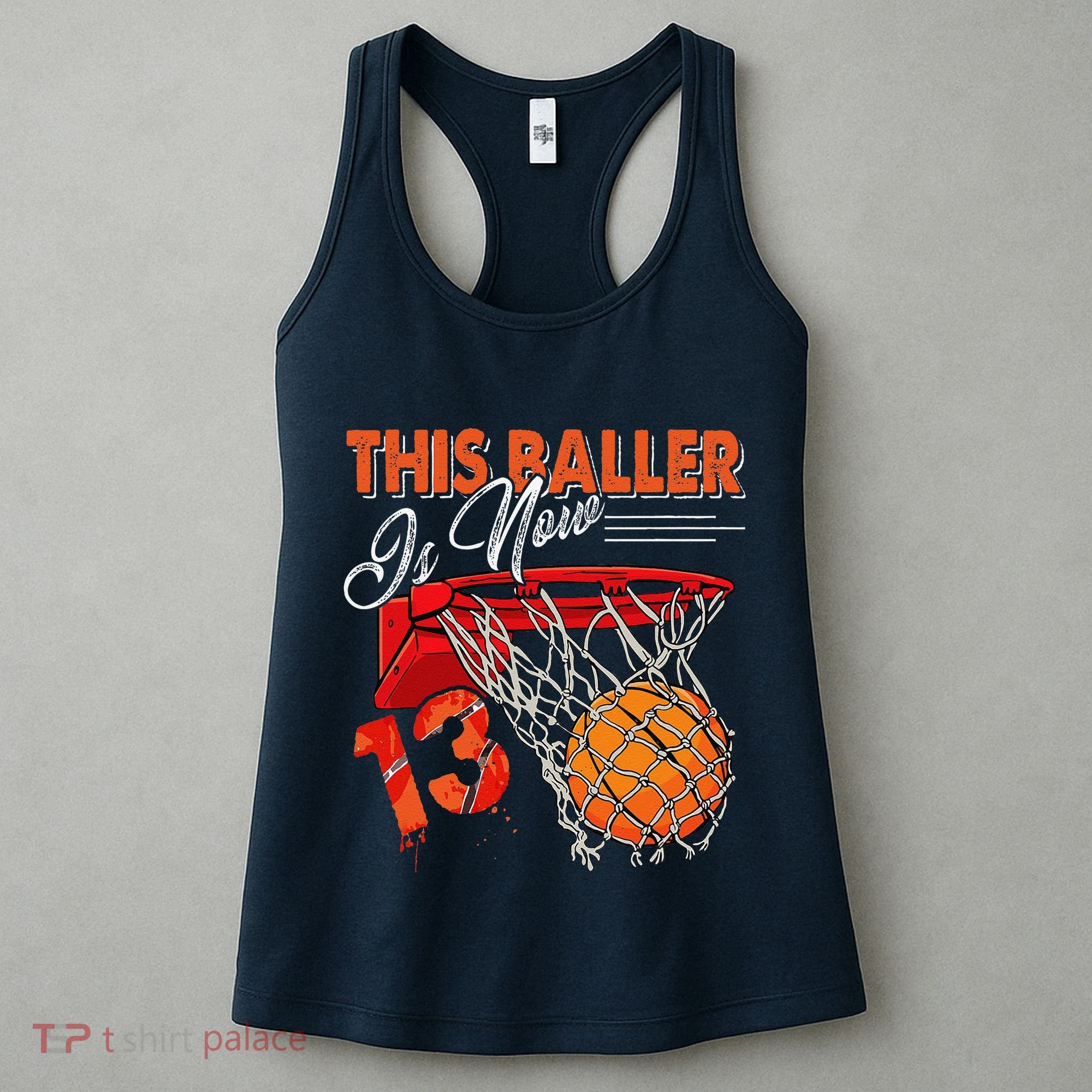 13th Birthday Basketball Funny 13 Years Old Women's Tank Top