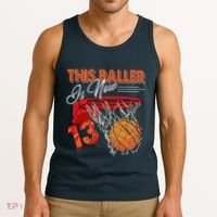 13th Birthday Basketball Funny 13 Years Old Tank Top thumb 3