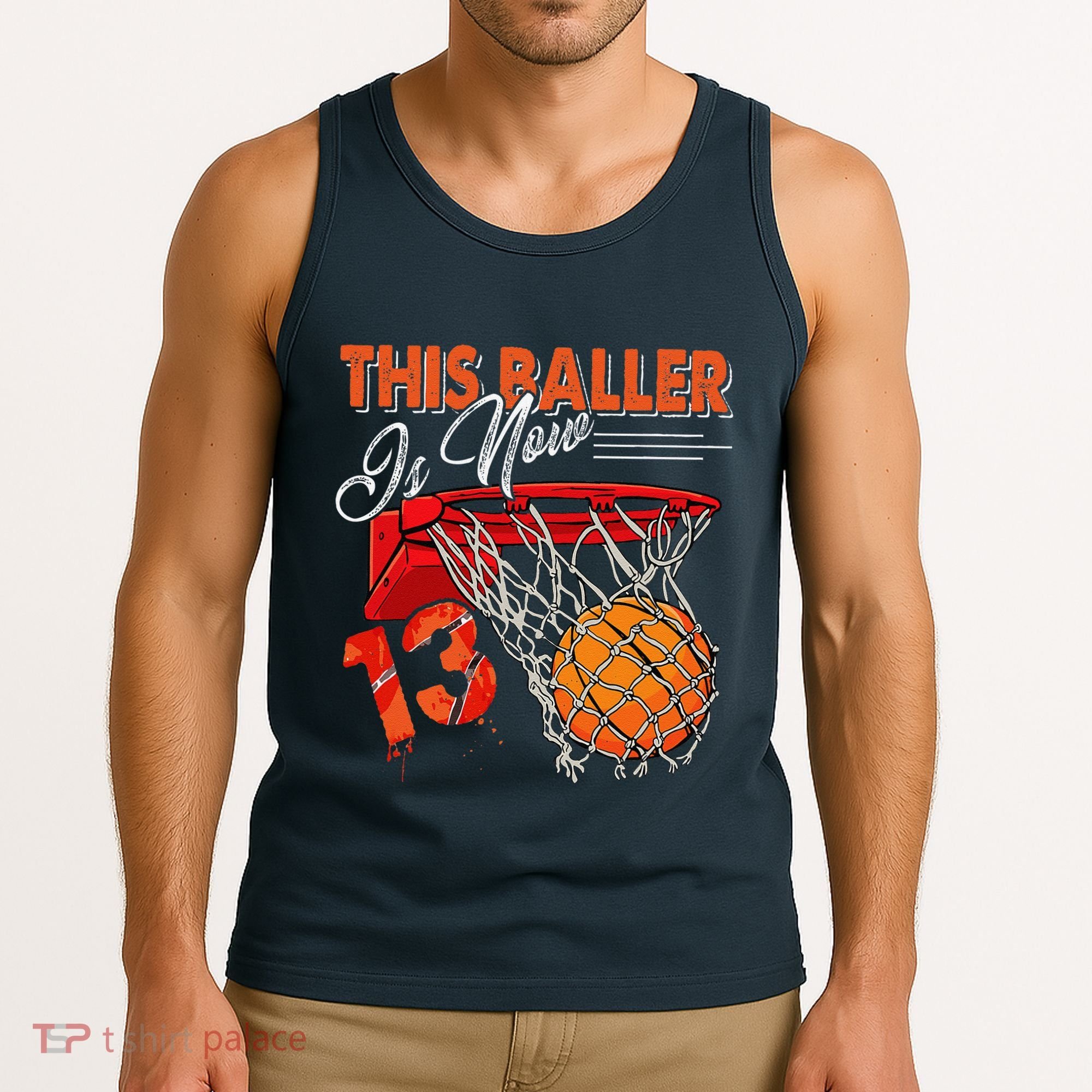 13th Birthday Basketball Funny 13 Years Old Tank Top