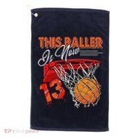 13th Birthday Basketball Funny 13 Years Old Golf Towel thumb 0