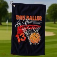 13th Birthday Basketball Funny 13 Years Old Golf Towel thumb 1