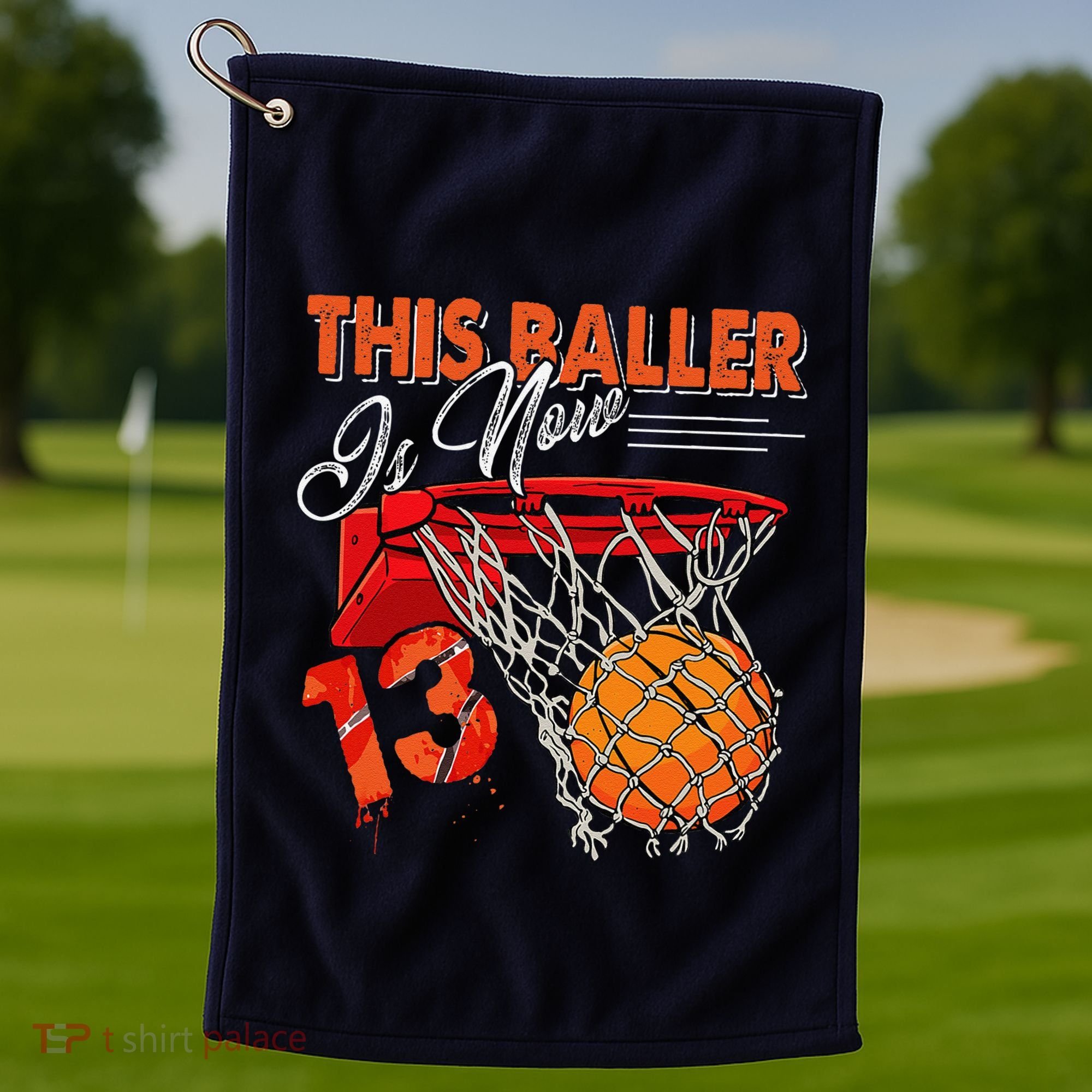 13th Birthday Basketball Funny 13 Years Old Golf Towel