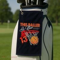 13th Birthday Basketball Funny 13 Years Old Golf Towel thumb 2
