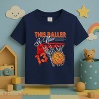 13th Birthday Basketball Funny 13 Years Old Toddler T-Shirt thumb 3