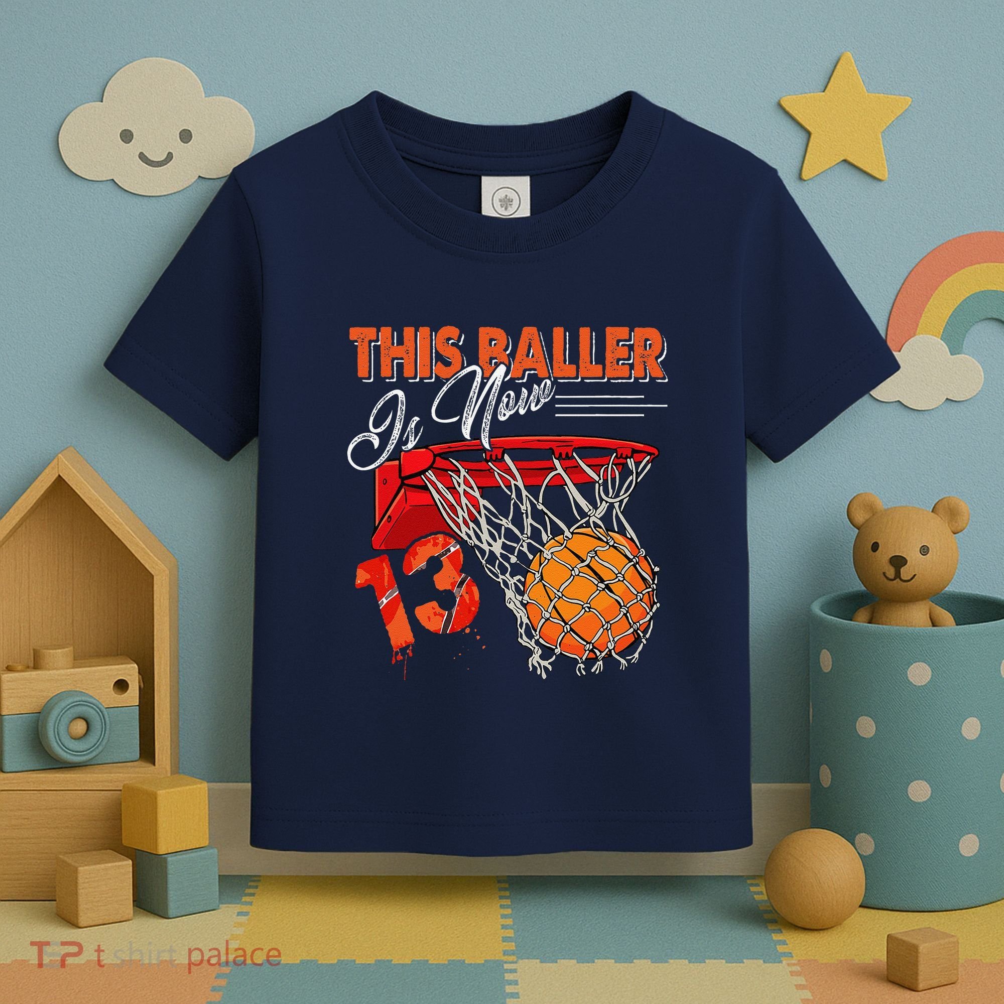 13th Birthday Basketball Funny 13 Years Old Toddler T-Shirt