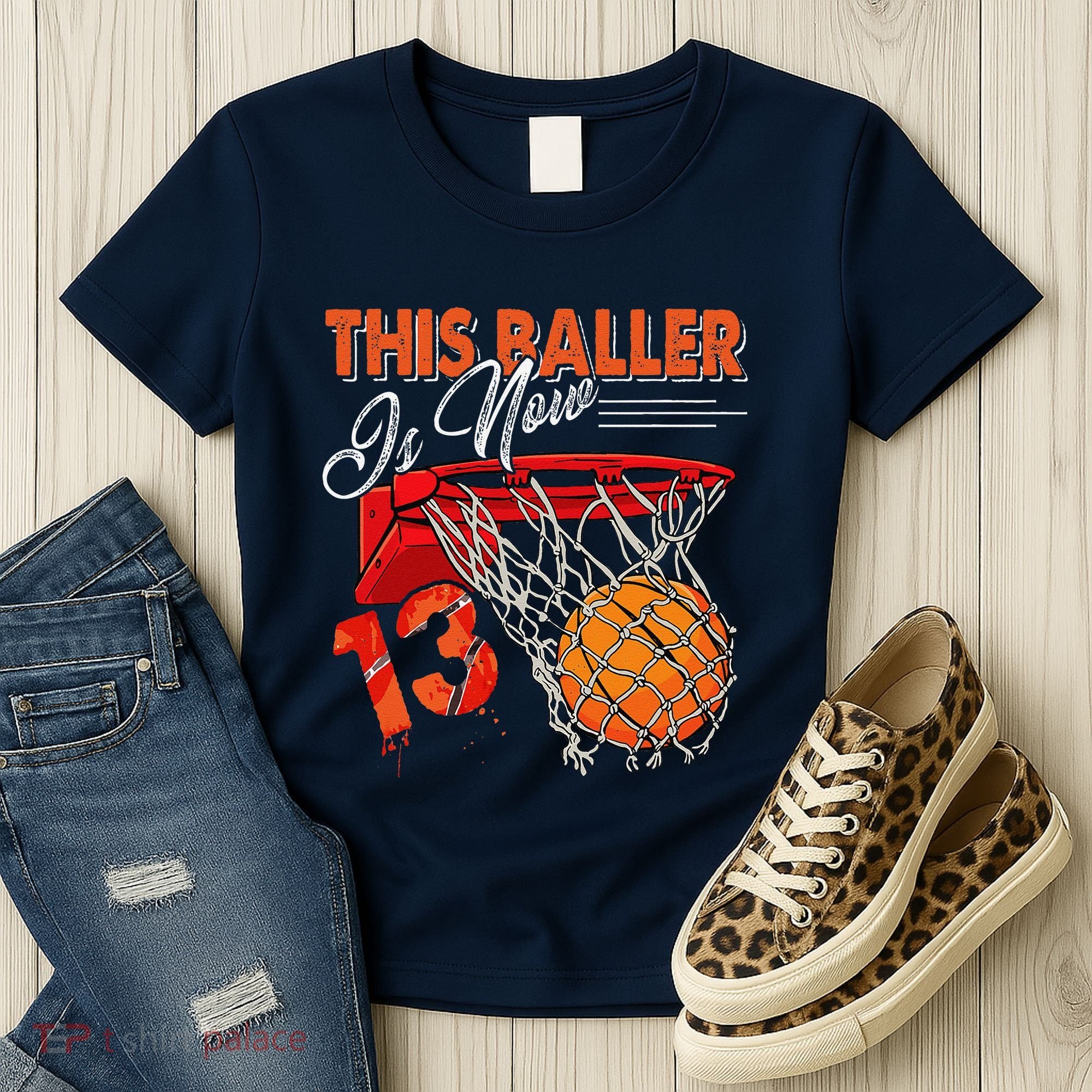 13th Birthday Basketball Funny 13 Years Old Women's T-Shirt