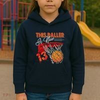 13th Birthday Basketball Funny 13 Years Old Kids Hoodie thumb 3