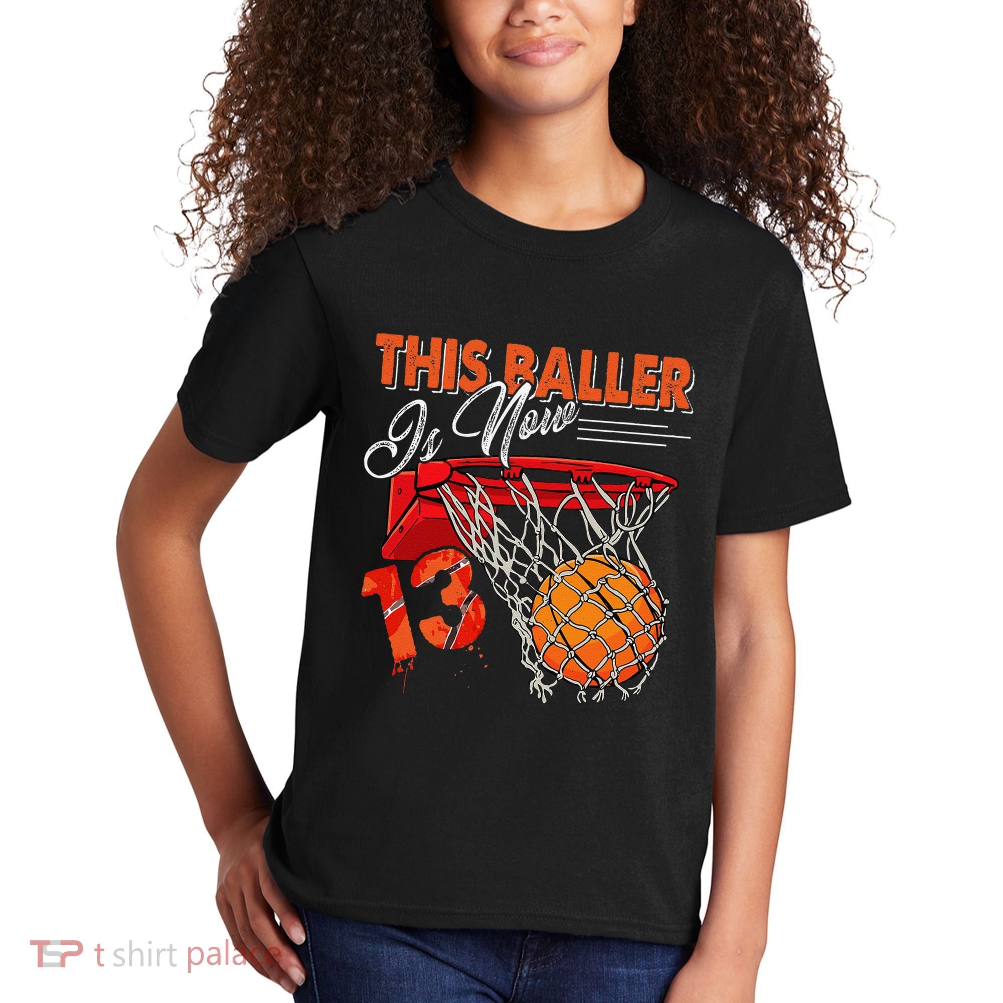 13th Birthday Basketball Funny 13 Years Old Kids T-Shirt