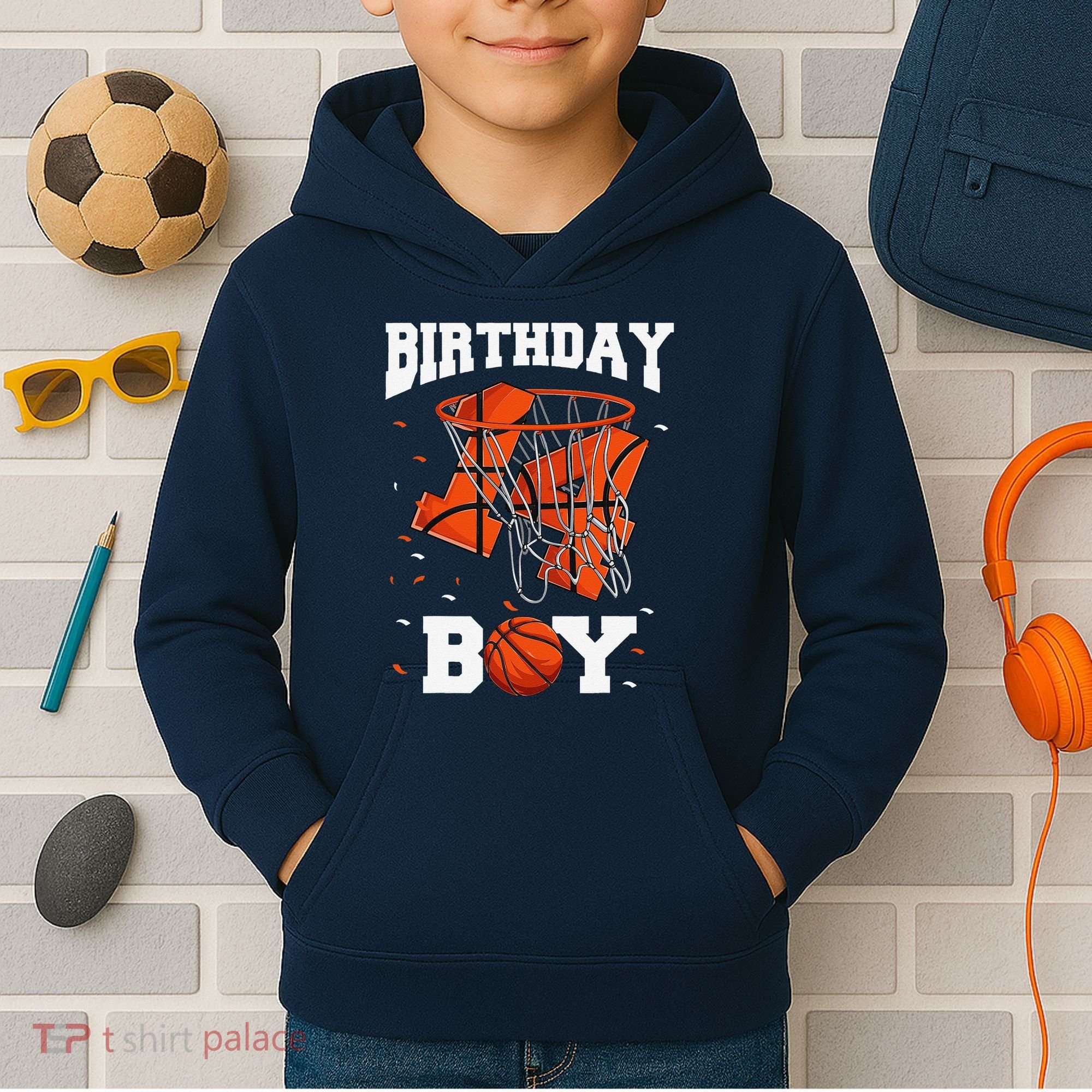 14th Birthday Basketball 14 Year Old Kids Hoodie