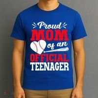 13Th Birthday Baseball Proud Mom Of An Teenager Gift T-Shirt thumb 3