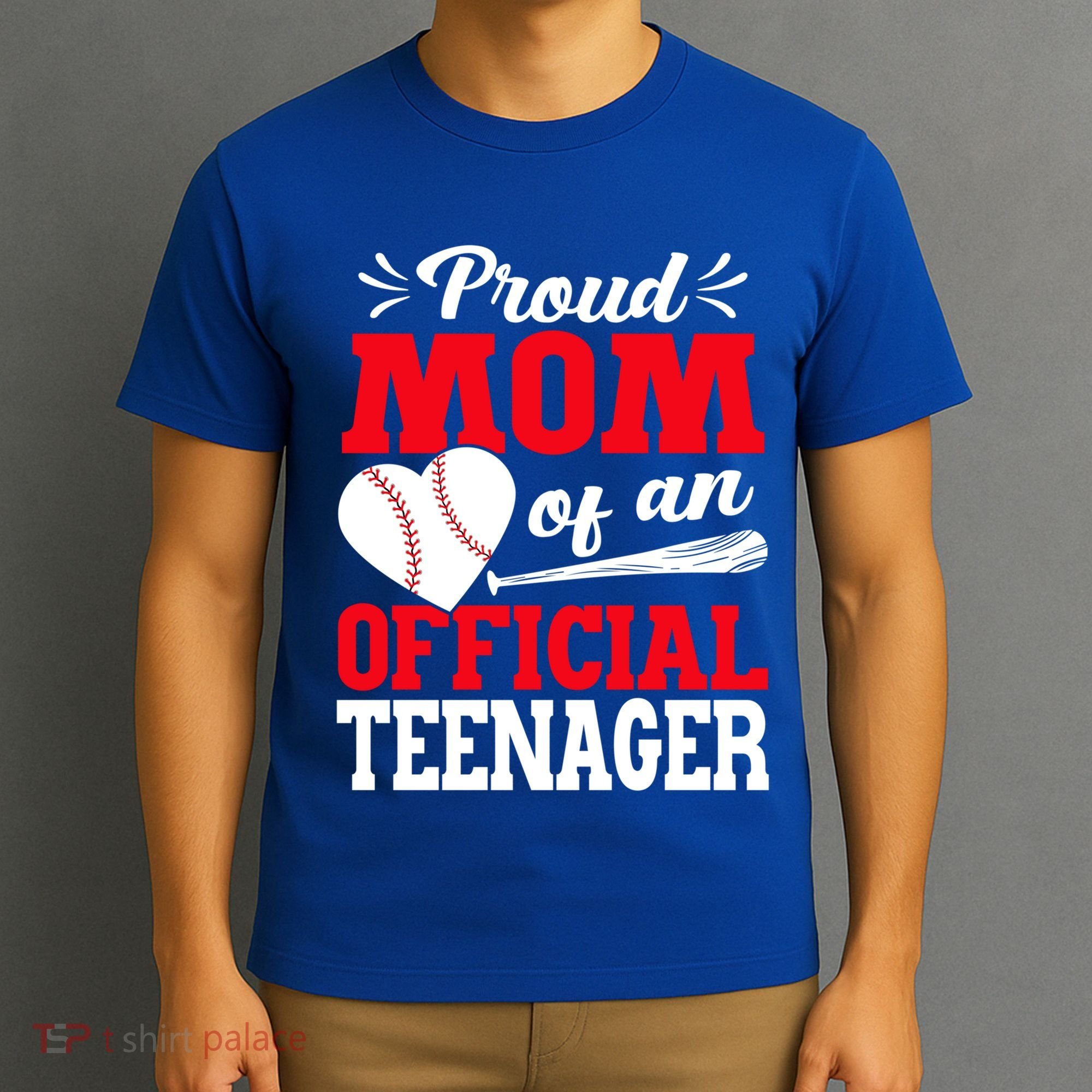13Th Birthday Baseball Proud Mom Of An Teenager Gift T-Shirt