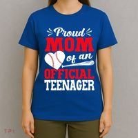 13Th Birthday Baseball Proud Mom Of An Teenager Gift T-Shirt thumb 4